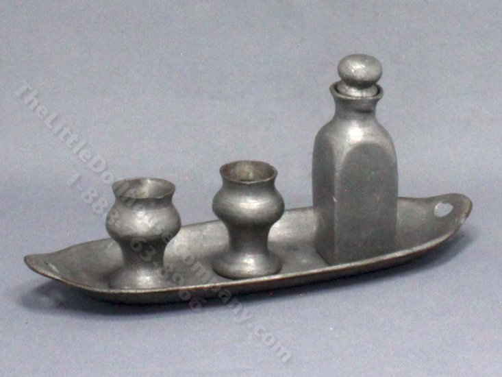 (image for) Miniature Playscale Metal Decanter Set for Dollhouses