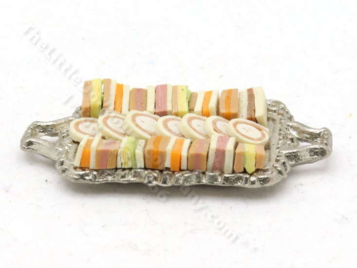(image for) Miniature Finger Sandwiches on a Silver Tray by Sylvia Clarke