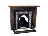 (image for) Miniature Coalbrookdale Tiled Fireplace and Fender Set for Dollhouses - Brown & Green