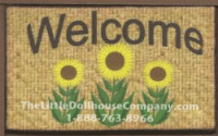 (image for) Miniature Sunflower Welcome Mat for Dollhouses