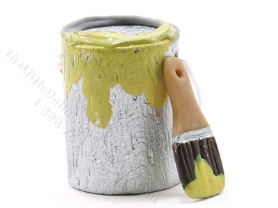(image for) Miniature Paint Can with Brush - Yellow