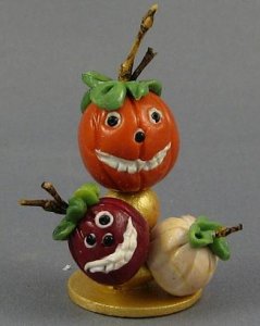(image for) Dollhouse Miniature 3 Pumpkin Stack