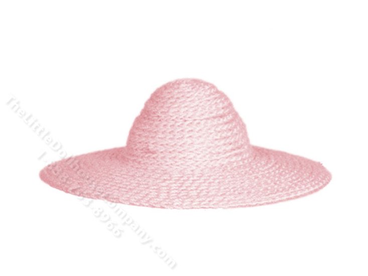 (image for) Miniature Pink Straw Hat for Dollhouses