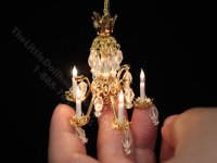 (image for) Dollhouse Miniature Hariette 5-Arm Chandelier - 12V