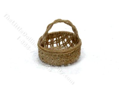 (image for) Miniature Round Hand Basket for Dollhouses