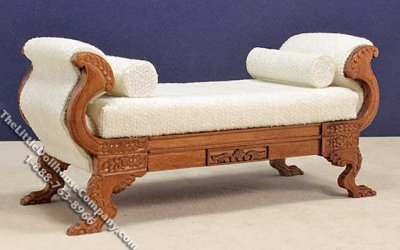 (image for) Miniature New Walnut Settee for Dollhouses