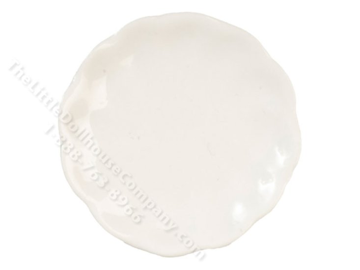 (image for) Miniature Off-White Ceramic Plate for Dollhouses