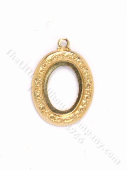 (image for) Miniature Engraved Metal Oval Frame
