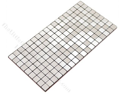 (image for) Miniature Silver Tiles for Dollhouses (3.75"x7.6" sheet)
