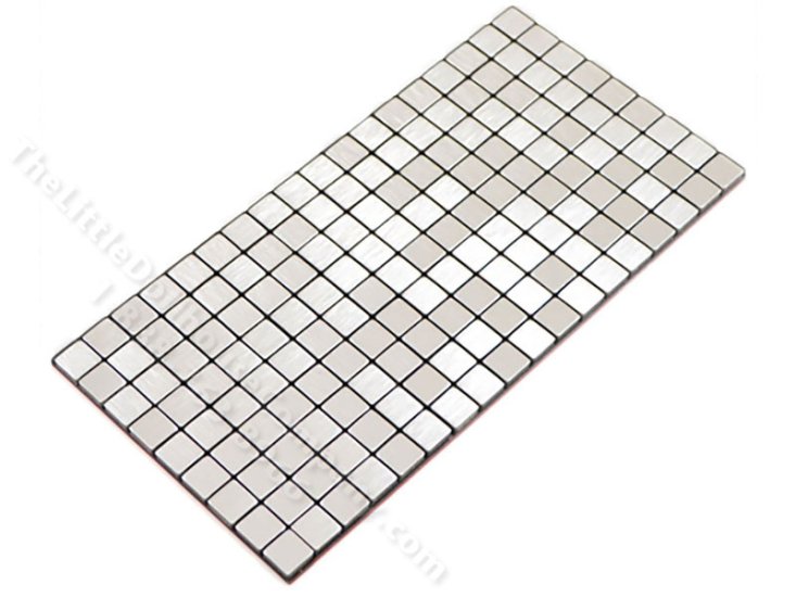 (image for) Miniature Silver Tiles for Dollhouses (3.75"x7.6" sheet)