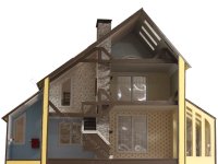 (image for) Fully Assembled and Finished Modern Yellow Brookfield Dollhouse