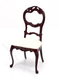 (image for) Miniature Mahogany Victorian Side Chair for Dollhouses