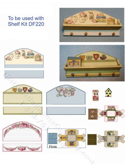 (image for) Miniature Kitchen and Bath Shelf Decorator Kit for Dollhouses