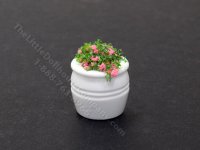 (image for) Miniature White Planter with Flowers