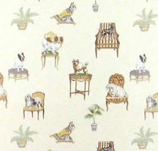 (image for) Dollhouse Scale Model Wallpaper Fifi and Dog Friends