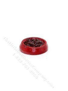 (image for) Miniature Filled Red Dog Dish for Dollhouses