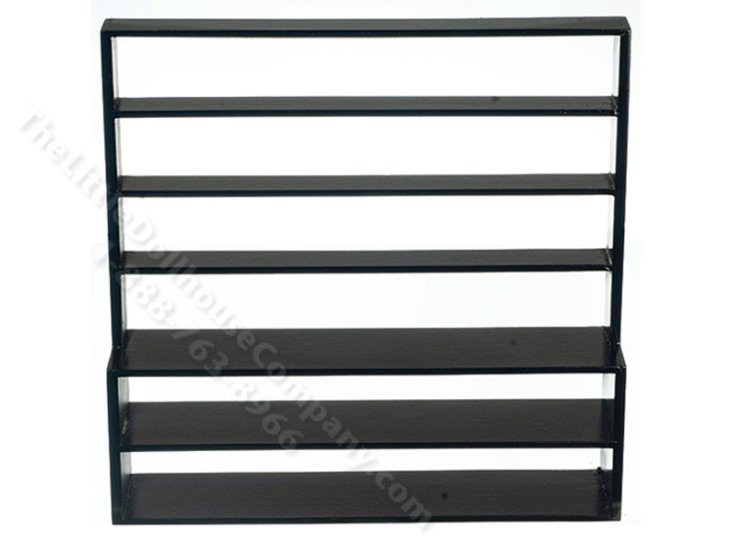 (image for) Miniature Black Double Wide Store Shelf for Dollhouses