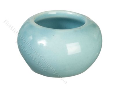 (image for) Miniature Short Blue Vase for Dollhouses