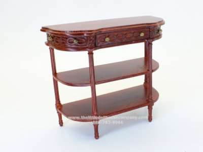 (image for) Miniature Mahogany Side Table with Drawer for Dollhouses