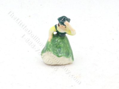 (image for) Miniature Royal Doulton of Lady in Green Dress and Hat