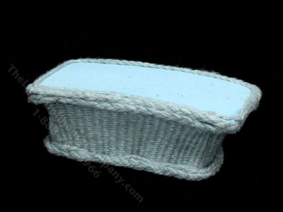 (image for) Miniature Blue Wicker Coffee Table for Dollhouses
