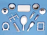 (image for) Miniature Victorian Vanity/Dresser Set for Dollhouses (Silver)