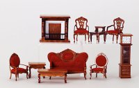 (image for) Dollhouse Miniature Living Room Set, 10pc