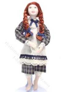 (image for) Teen Red Haired Girl With Braids Doll on Tummy by Patsy Thomas