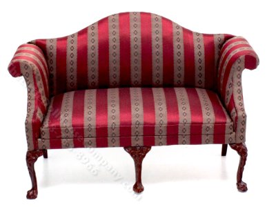 (image for) Miniature Striped Settee for Dollhouses