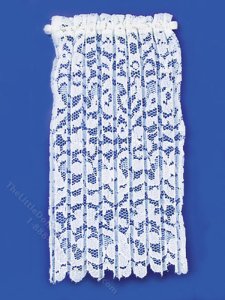 (image for) Miniature White Lace Curtain Panel for Dollhouses
