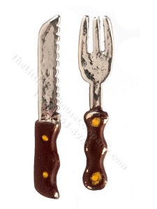 (image for) Miniature Carving Knife and Fork for Dollhouses