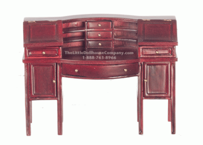 (image for) Miniature Mahogany Large Ladies Desk for Dollhouses