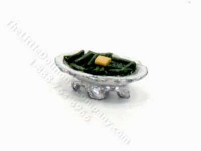 (image for) Miniature Dish of Green Beans for Dollhouses