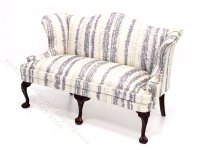(image for) Miniature Blue Striped Sofa for Dollhouses