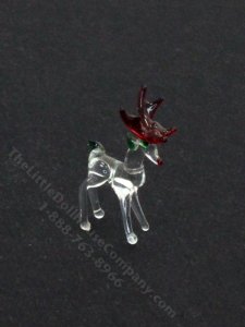 (image for) Miniature Blown Glass Rudolph Figurine for Dollhouses