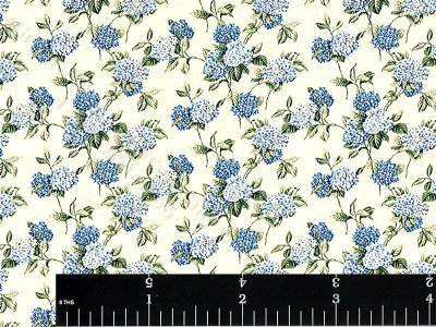 (image for) Blue Hydrangea Miniature Wallpaper for Dollhouses