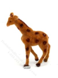 (image for) Miniature Flocked Giraffe Figurine for Dollhouses