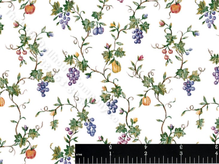 (image for) Fruit on Vine Miniature Wallpaper for Dollhouses