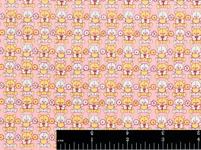 (image for) Mini Bears Miniature Wallpaper for Dollhouses - Pink