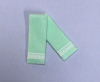 (image for) Miniature Green Lace Trim Towel Set For Dollhouses
