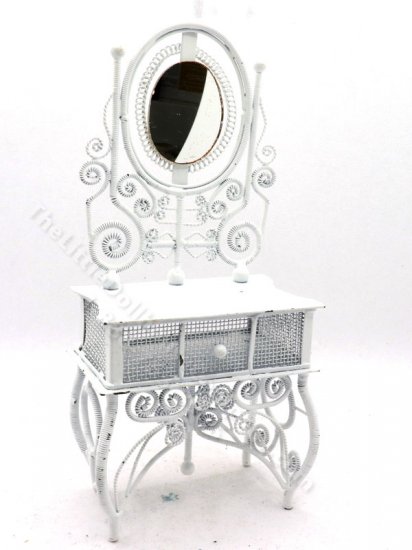 (image for) Miniature White Wire Vanity
