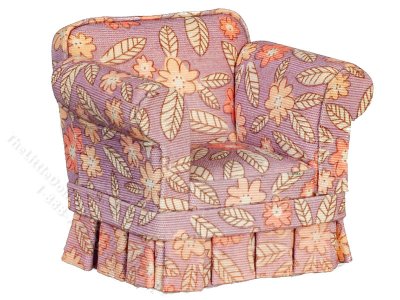 (image for) Miniature Country Style Overstuffed Armchair - Purple