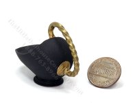 (image for) Miniature Coal Scuttle for Dollhouses - Black & Brass