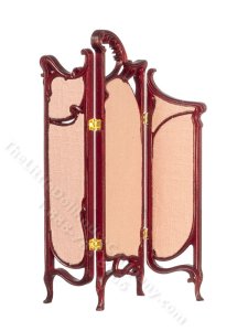 (image for) Miniature Art Nouveau Dresing Screen for Dollhouses - Mahogany