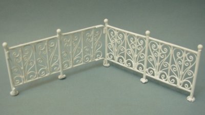 (image for) Iron Fence White for Dollhouse Scale Models