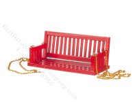 (image for) Miniature Red Porch Swing for Dollhouses