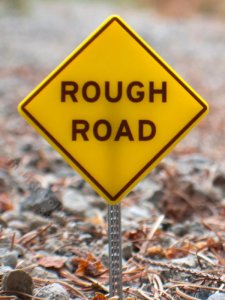 (image for) Miniature "Rough Road" Sign for Dollhouses
