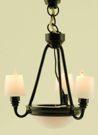 (image for) Dollhouse Scale Model 4-Light Black Chandelier