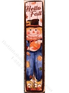 (image for) Miniature 'Hello Fall' Porch Board for Dollhouses