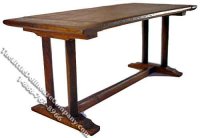 (image for) Miniature Tudor Style Pedestal Trestle Table for Dollhouses